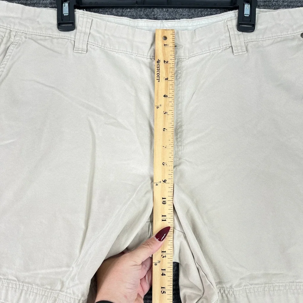 Columbia Canvas Khaki‎ Chino Utility Cargo Fishing Hiking Shorts 40 8L Mens